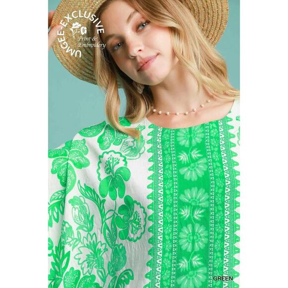 Umgee Floral Oversized Boho Top - Picture 5 of 6